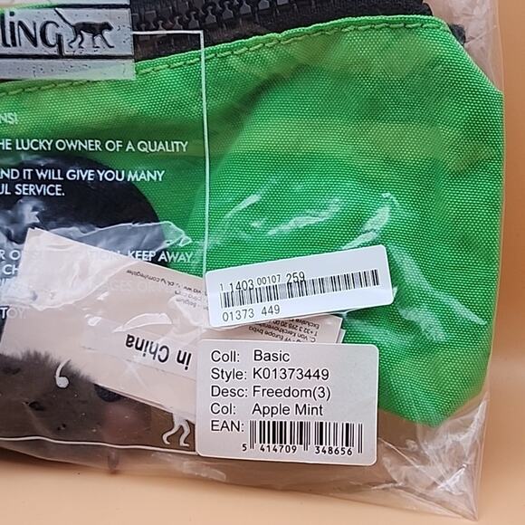 Kipling "Freedom" Zip Pouch Soft Pen Case w/Gorilla - Apple Mint - Picture 4 of 4